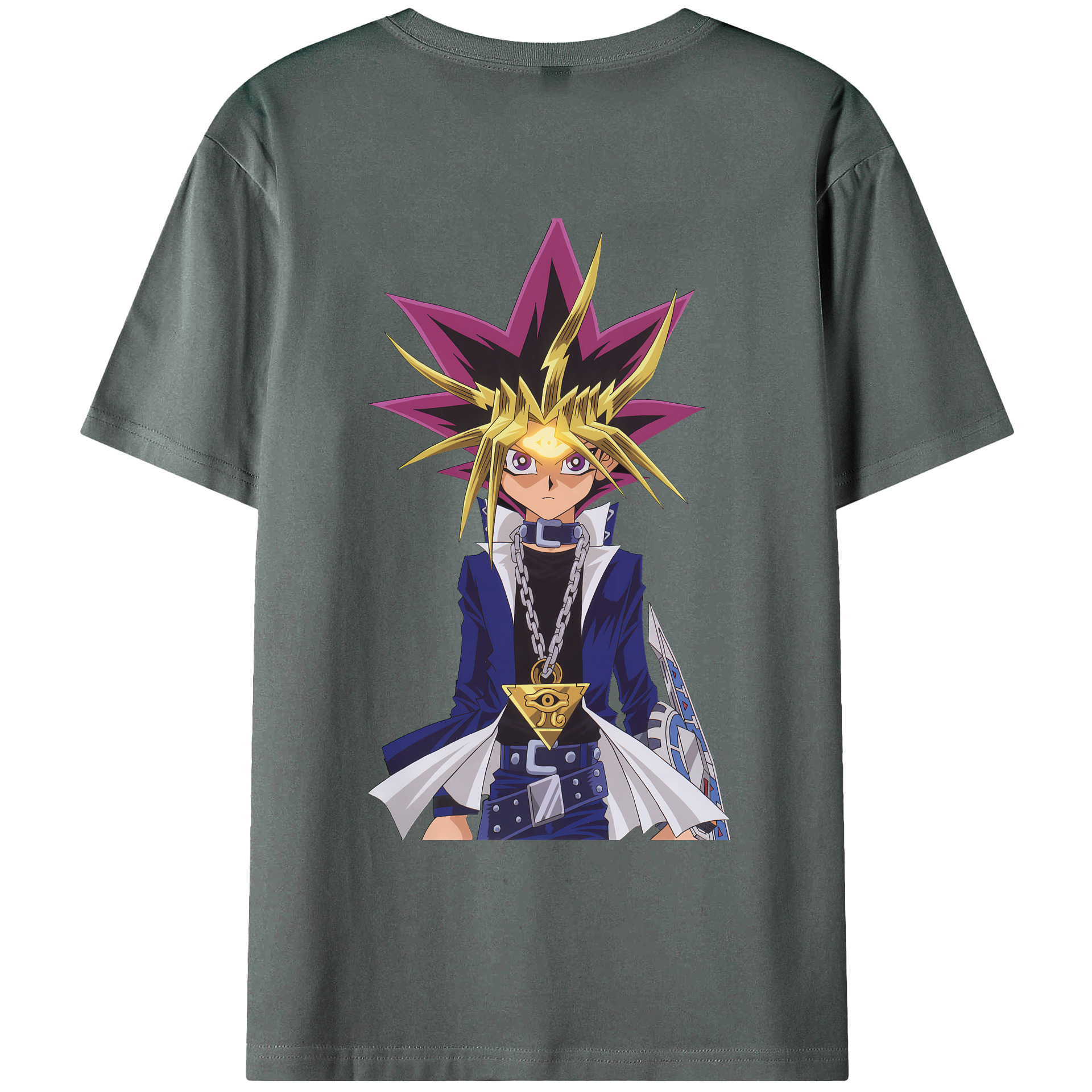 （画像用） 遊☆戯☆王 Yu-Gi-Oh! 綿100％ メンズ半袖Tシャツ（バックプリント） 通気性